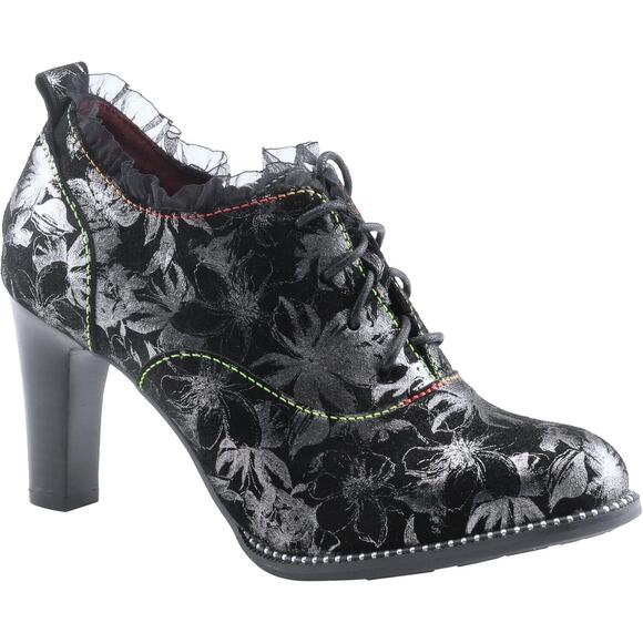 L'Artiste by Spring Step Womens Glitzish Leather Shootie -- Pewter Mlti, 35M NEW - Picture 1 of 7